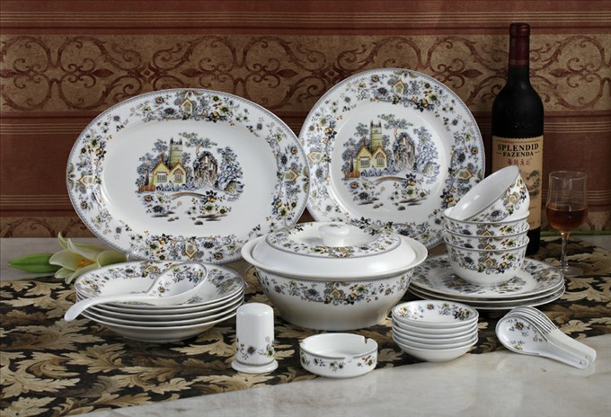 Színes üvegezésű fejlett csont porcelán öltöny PC0087