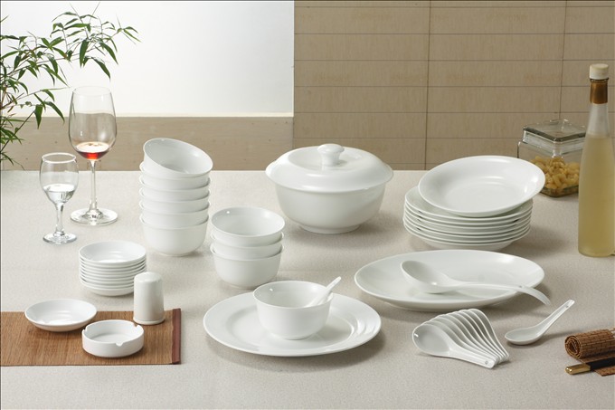 Pure white advanced bone china set manufacturer OEM/ODM PW001